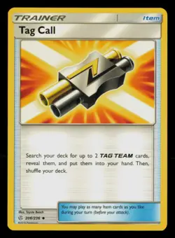 Tag Call 206/236 Uncommon Cosmic Eclipse Pokemon Near Mint - Image 1