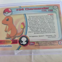 Pokemon TCG - TOPPS #04 CHARMANDER - RED Logo EX-NM - Image 3