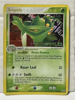 2005 Pokemon TGC Rare EX Emerald Stamped Reverse Holo. Sceptile #10/106 - Image 1