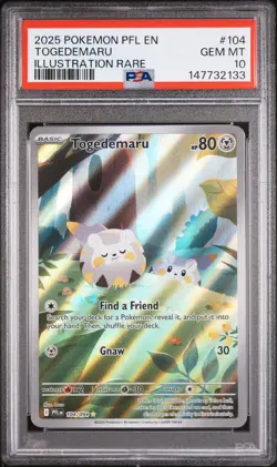 2025 POKEMON PFL EN-PHANTASMAL FLAMES ILLUSTRATION RARE #104 TOGEDEMARU PSA 10 - Image 1