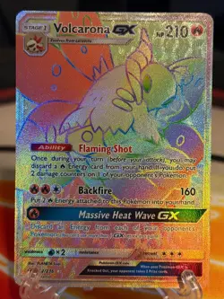 Volcarona GX 252/236 SM - Cosmic Eclipse Rainbow Secret Rare Pokemon Card - Image 1