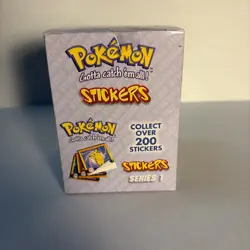 Pokemon Stickers Series 1 Artbox 1999 Full Retail Display Box of 30 Packs | G20 - Image 1