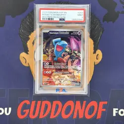 PSA 9 MINT 2025 Pokemon Destined Rivals TEAM ROCKET'S WOBBUFFET #203 ETB Promo - Image 1