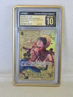 CGC 10 PRISTINE Japanese ONE PIECE 2024 Monkey D. Luffy ST13-015 2nd Annversary - Image 1