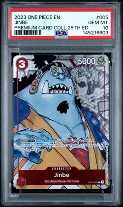 One Piece Jinbe Premium Card Collection 25th Anniversary ST01 #005 PSA 10 - Image 1