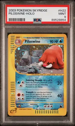 PSA 9 PILOSWINE H22/H32 | Skyridge Holo WOTC Pokemon Card - Image 1