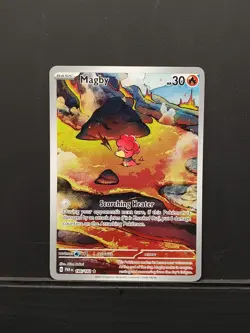 Pokemon Magby 186/182 Paradox Rift Holo Illustration Rare Pokemon TCG Card - Image 1