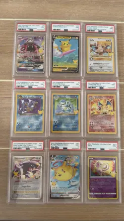 Pokemon Celebrations Graded 9 Slab BundleBundle PSA 9 Graded Cards - Image 1
