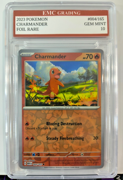 CHARMANDER 2023 FOIL #004/165 Pokemon Card GRADED 10 TCG - Image 1