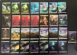 29 Card MTG Full Art Foil Land TCG Card Lot - Magic The Gathering Holo - Image 1