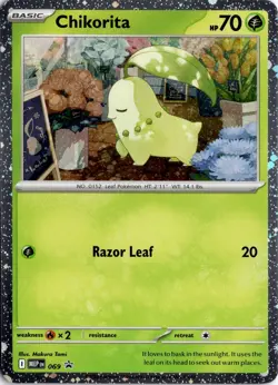 Chikorita (Cosmos Holo) 069 ME: Mega Evolution Promo Pokemon Card TCG - Image 1