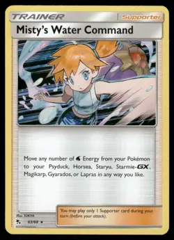 Pokemon Cards Misty's Water Command 63/68 Hidden Fates Holo Rare NM - Image 1