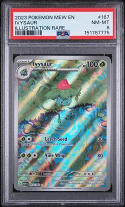 Pokemon TCG Ivysaur 167/165 151 Illustration Rare PSA 8 - Image 1