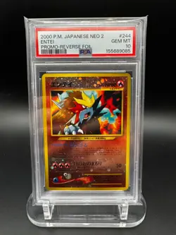 Pokemon TCG: Entei - 2000 JPN Neo Promo Reverse Foil #244 - PSA 10 [NEW CERT] - Image 1