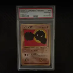 Nintendo Pokemon TCG 1998 Japanese Vending Series 1 Blue Geodude #74 PSA 10 - Image 1