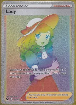 Lady (Secret) 208/196 Lost Origin Holo POKEMON RAINBOW NM - Image 1