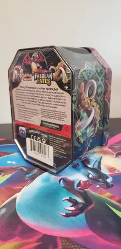 Pokemon TCG Paldean Fates Tin Shiny Charizard - Sealed 4 Pack Tin - Image 2