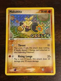 Makuhita 65/107 Reverse Holo Stamped 2005 EX Deoxys Pokemon TCG VLP/NM- - Image 1