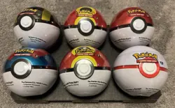 6x Pokemon TCG Pokeball Tins 18 Booster Packs Costco NEW Factory Sealed IN HAND - Image 1