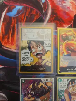 One Piece CCG Luffy Don!! Ring That Golden Bell Holo + 3 (4 total) - Image 2