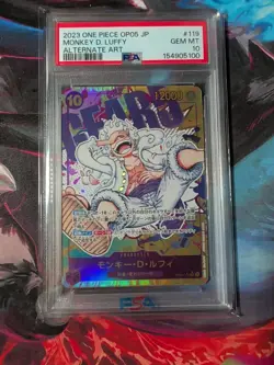 2023 ONE PIECE JAPANESE OP05-AWAKENING OF THE NEW ERA MONKEY D. LUFFY PSA 10 - Image 1