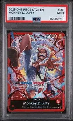 2025 ONE PIECE STARTER DECK ST21-EX GEAR 5 #001 MONKEY D. LUFFY PSA 9 - Image 2