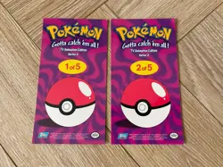 Pokemon Series 2 Topps Jumbo Foil Card 1 & 2 Of 5 Ash & Pikachu Blue Logo - Image 3