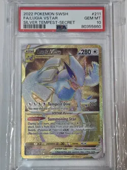 2022 Pokemon SWSH Lugia VSTAR #211 Silver Tempest Card Gem MT PSA 10 - Image 1