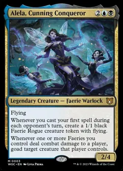 [1x] Alela, Cunning Conqueror - Foil Near Mint, English Wilds of Eldraine Extras - Image 1