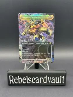 Leonardo, Cutting Edge (Borderless Foil) TMT MTG Ninja Turtles NM R0211 - Image 2