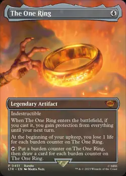 MTG The One Ring (Borderless) # 451 Promo Foil - The Lord of the Rings NM - Image 1