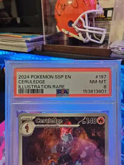 2024 POKEMON SSP EN-SURGING SPARKS ILLUSTRATION RARE #197 CERULEDGE PSA 8 - Image 3