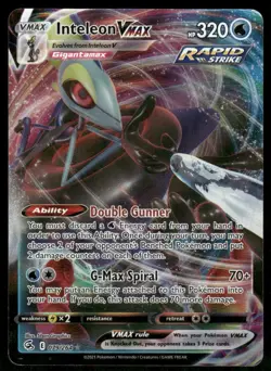 Pokemon Cards Inteleon VMAX 079/264 Fusion Strike Holo VMAX Rare LP *2 - Image 1