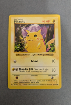 Pokemon TCG Pikachu (Red Cheeks) 58/102 Base Set (Shadowless) Regular - Image 1