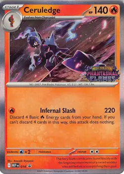 Ceruledge (Prerelease) 014 Holo Promo ME: Mega Evolution Promo Pokemon Near Mint - Image 1