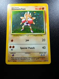 Pokemon Hitmonchan Holo Rare Base Set 7/102 Wizards of the Coast 1999 English - Image 1
