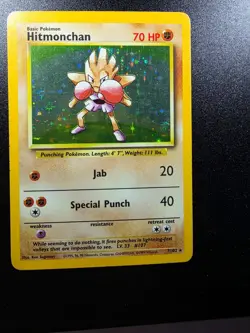 Pokemon Hitmonchan Holo Rare Base Set 7/102 Wizards of the Coast 1999 English - Image 2
