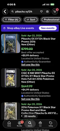 CGC 8 NM MINT Pikachu EX XY124 XY Black Star Promo Holo Full Art 2016 Pokemon - Image 3