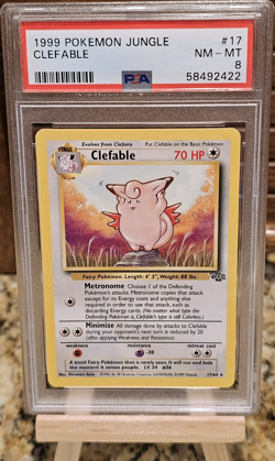 Pokemon TCG Jungle Clefable 17/64 Regular Rare PSA 8 Stage 1 EN Fairy - Image 1