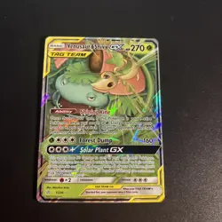 Venusaur & Snivy GX Tag Team Pokemon 270 HP Holo Rare 1/236 - Image 1