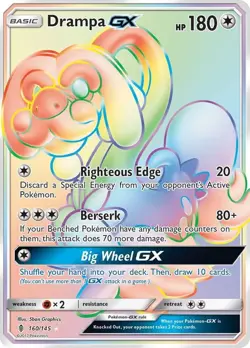 Drampa GX (Secret) Pokemon 2017 Sm-Guardians Rising Holo 160/145 Rainbow - Image 1