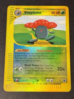 Vileplume Reverse Holo 31/165 Pokemon Expedition E Reader Series WOTC MP - Image 1