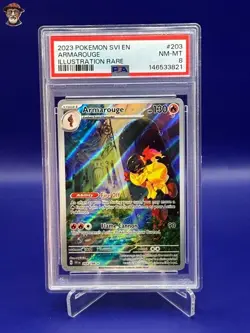 2023 Pokemon SVI EN Armarouge #203 Full Art PSA 8 - Image 1