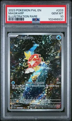 2023 POKEMON PAL EN-PALDEA EVOLVED ILLUSTRATION RARE #203 MAGIKARP PSA 10 - Image 3