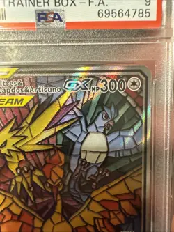 Pokemon 2019 P.M SM Black Star Moltres Zapdos Articuno GX Promo SM210 PSA 9 - Image 4