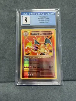 CHARIZARD 11/108 REVERSE HOLO 2016 POKEMON EVOLUTIONS CGC 9 - Image 3