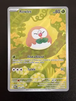 ROWLET 090/088 HOLO ILLUSTRATION RARE PERFECT ORDER POKEMON HOLO NEAR MINT - Image 1