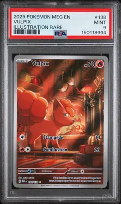 2025 POKEMON MEG EN-MEGA EVOLUTION ILLUSTRATION RARE #138 VULPIX PSA 9 FREE S&H - Image 1