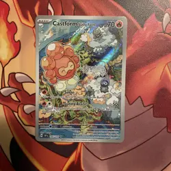 Pokemon Castform Sunny Form Illustration Rare SV08: Surging Sparks 195/191 NM - Image 1