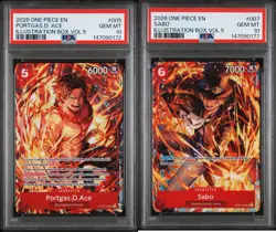 One Piece Illustration Box Vol. 5 Portgas D. Ace & Sabo PSA 10 Gem Mint English - Image 1